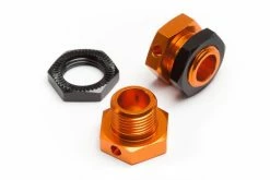 101785 | HPI Trophy Buggy/Truggy Orange/Black Aluminium 17mm (5mm Thick) Wheel Hex Adapters W/ Wheel Nuts 2Pcs