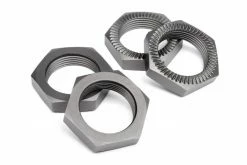 102216 | HPI Baja 5B/5SC/5T Gunmetal Aluminium 18mm (24mm Hex) Serrated Wheel Nuts 4Pcs