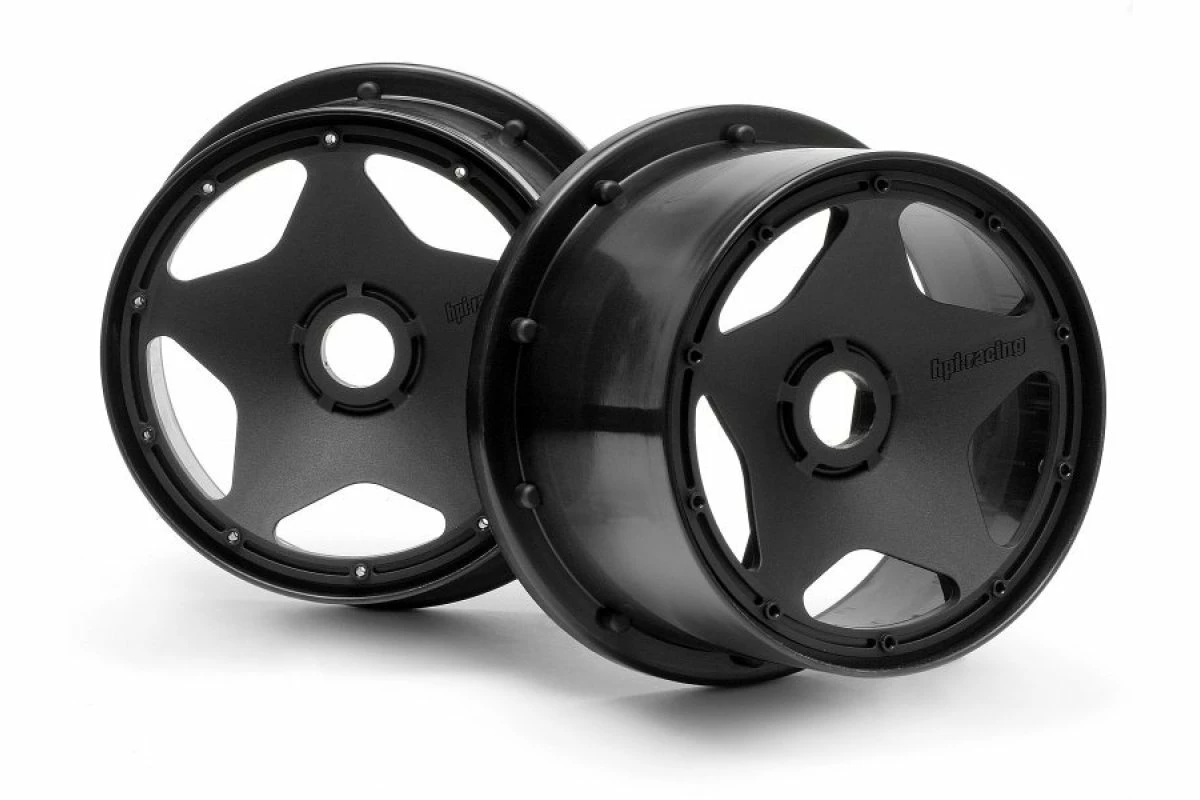 3226 | HPI 4.7/5.5" Baja 5B Rear Super Star Black Rims 2Pcs 3 3226 | HPI 4.7/5.5" Baja 5B Rear Super Star Black Rims 2Pcs