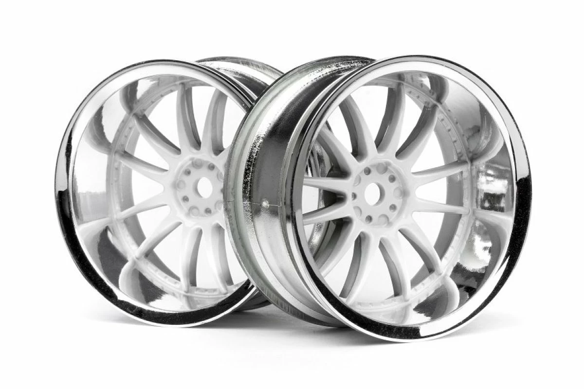3285 | HPI 1.9" (9mm Off-Set) Work XSA 02C Chrome/White Rims 2Pcs 3 3285 | HPI 1.9" (9mm Off-Set) Work XSA 02C Chrome/White Rims 2Pcs