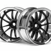 3288 | HPI 1.9" (9mm Off-Set) Work XSA 02C Chrome/Black Rims 2Pcs