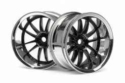 3288 | HPI 1.9" (9mm Off-Set) Work XSA 02C Chrome/Black Rims 2Pcs
