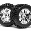 4728 | HPI 4.2" Savage Goliath Tyres On Chrome Tremor Rims - Glued Wheels 2Pcs