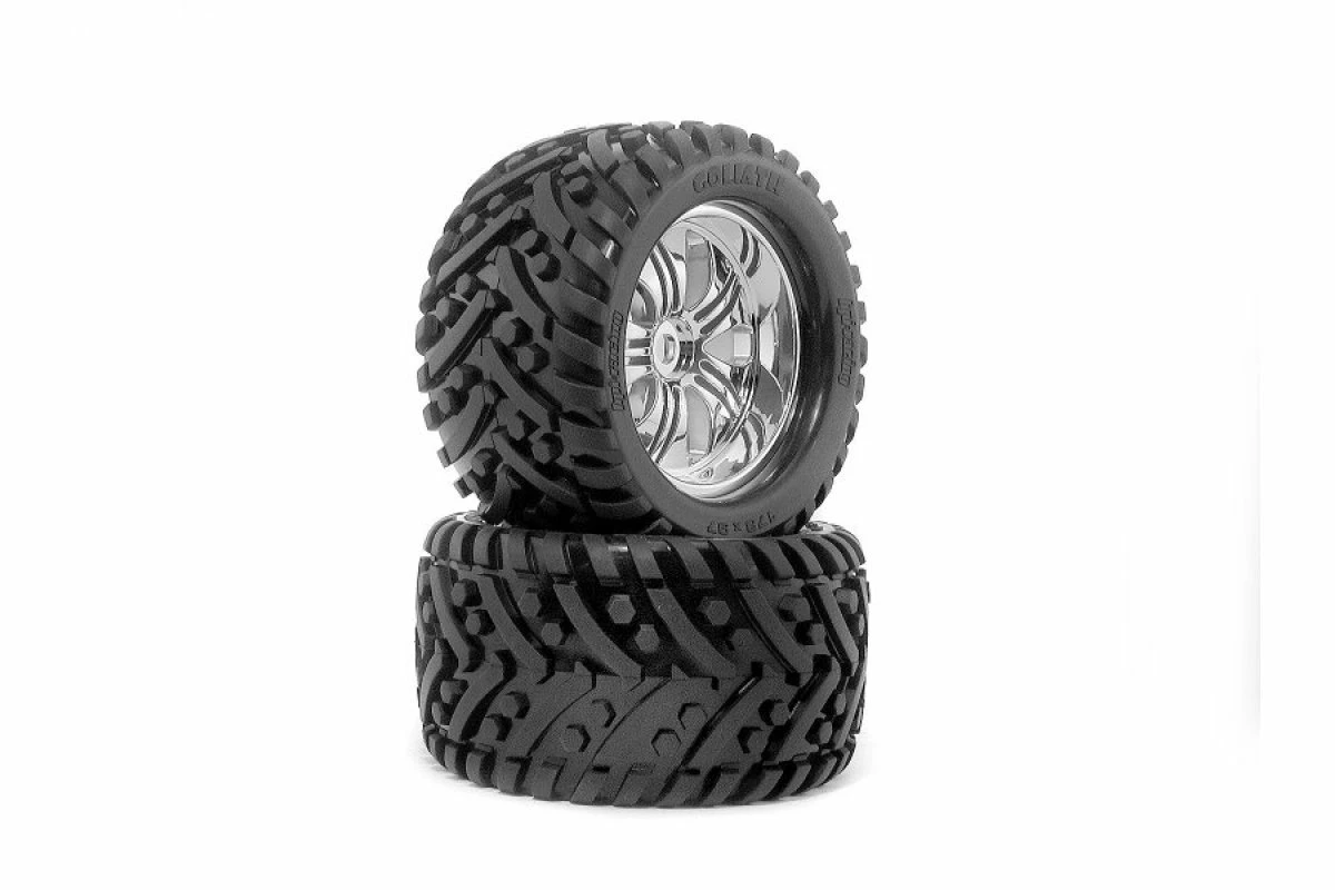 4728 | HPI 4.2" Savage Goliath Tyres On Chrome Tremor Rims - Glued Wheels 2Pcs 6 4728 | HPI 4.2" Savage Goliath Tyres On Chrome Tremor Rims - Glued Wheels 2Pcs - Image 4