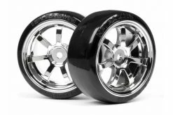 4739 | HPI 1.9" T-Drift Tyres On Chrome Rays 57S-Pro Rims - Wheels 2pcs