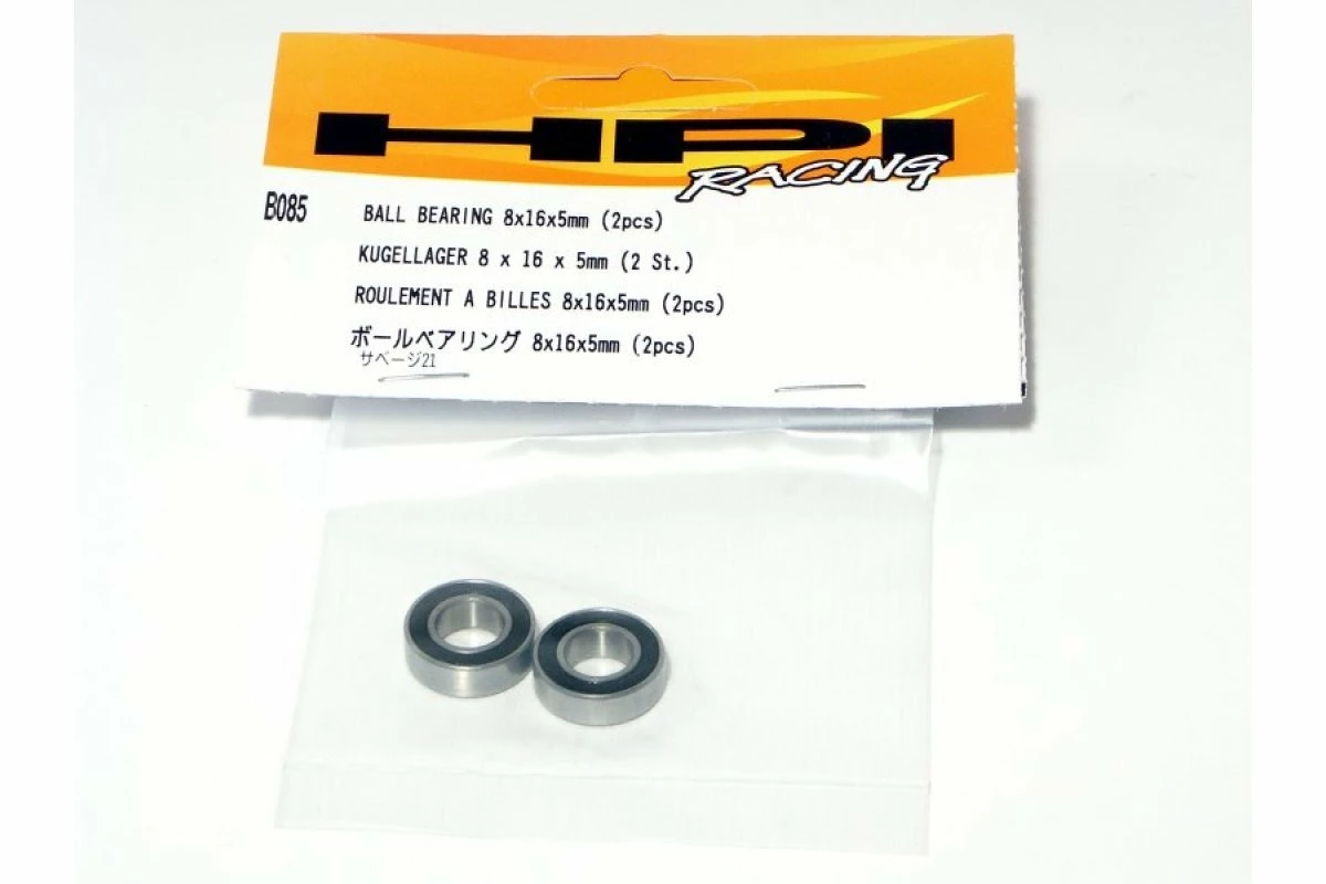 B085 | HPI 8x16x5mm Rubber Shielded Ball Bearings 2Pcs 4 B085 | HPI 8x16x5mm Rubber Shielded Ball Bearings 2Pcs - Image 2