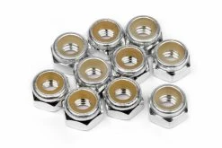 Z866 | HPI 4mm Silver Aluminium Nyloc Nuts 10Pcs